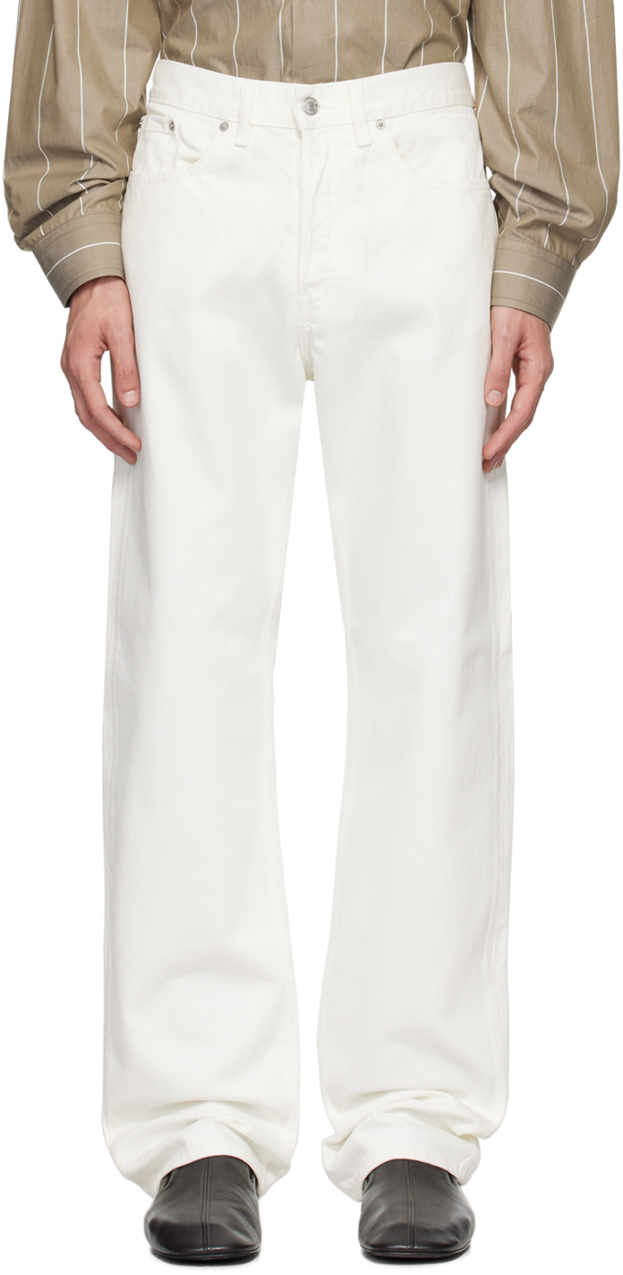 Shop Dries Van Noten White Waxed Jeans In 8 Off White