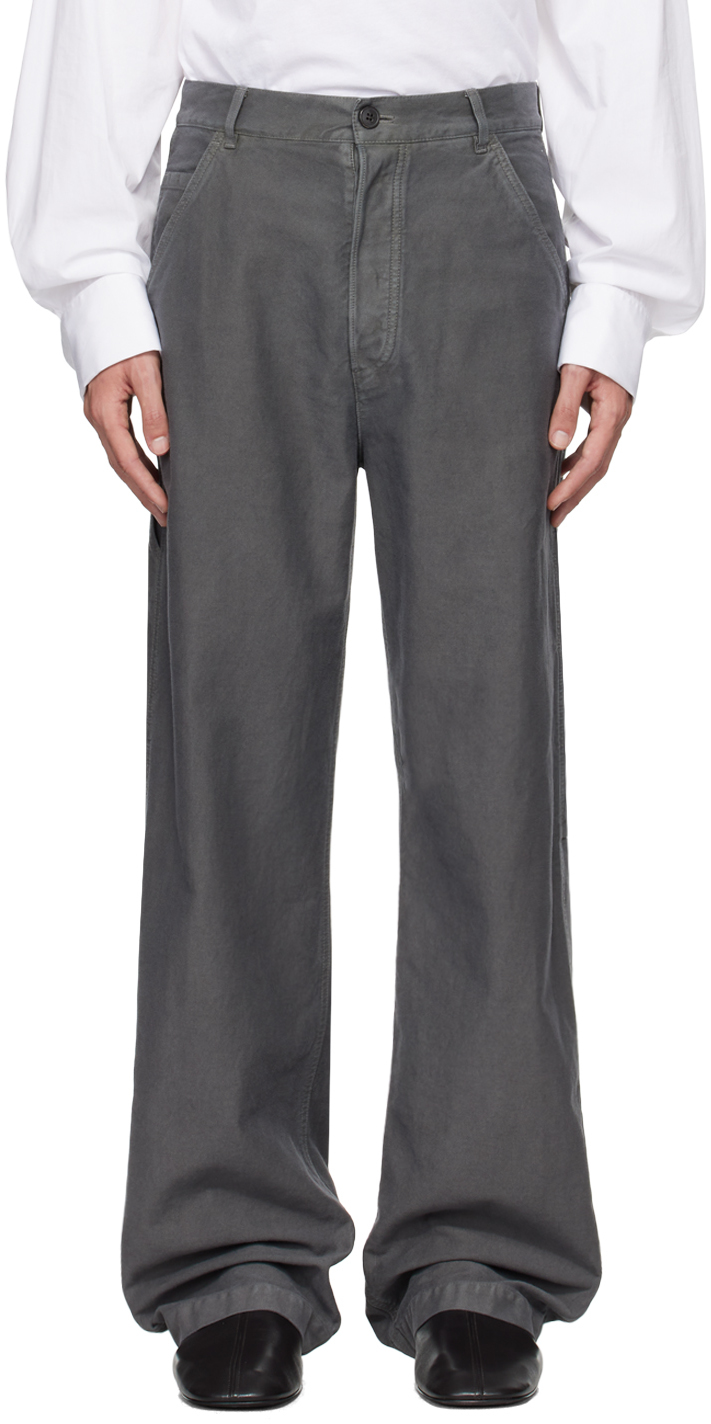 Shop Dries Van Noten Gray Straight-leg Jeans In 802 Grey