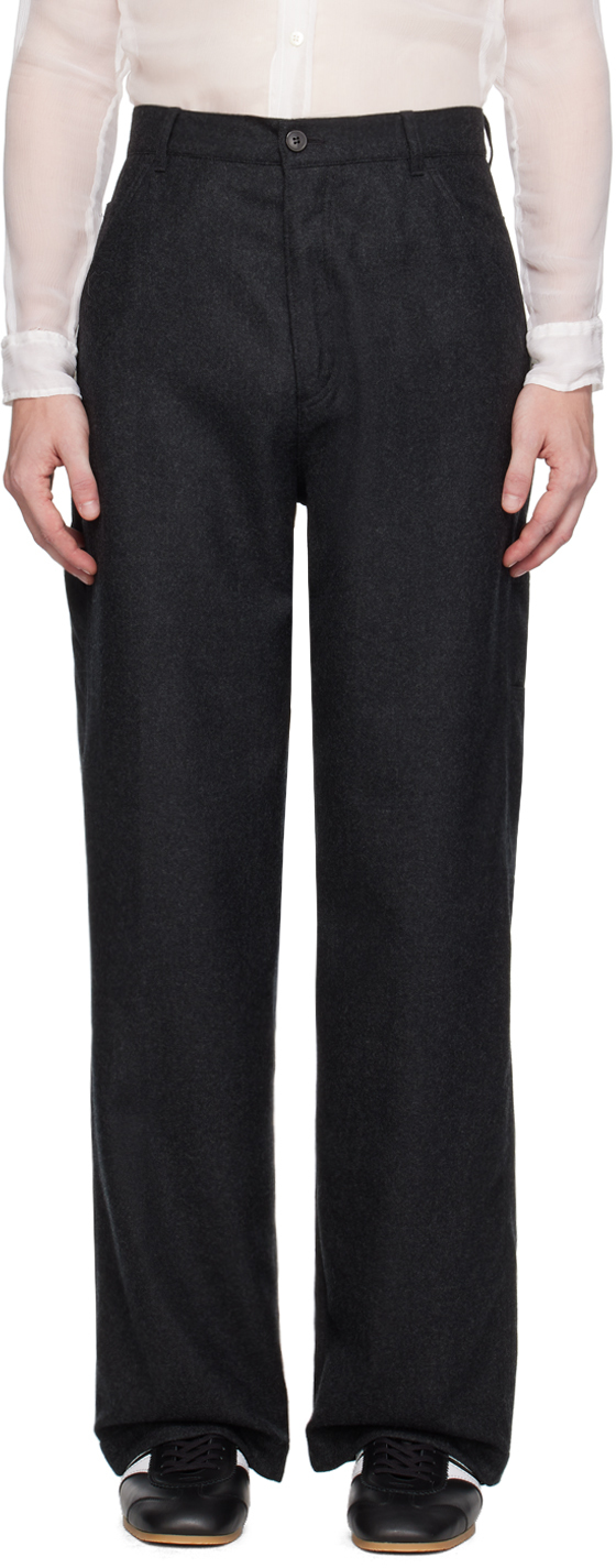 Shop Dries Van Noten Gray Five-pocket Trousers In 901 Anthracite