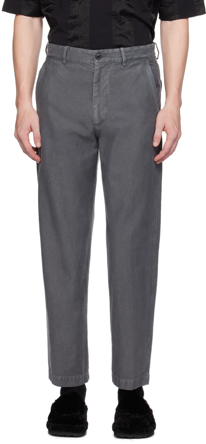 Shop Dries Van Noten Gray Four-pocket Denim Trousers In 802 Grey