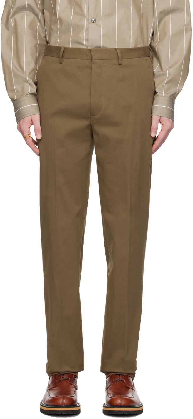 Shop Dries Van Noten Brown Pleat Trousers In 703 Brown