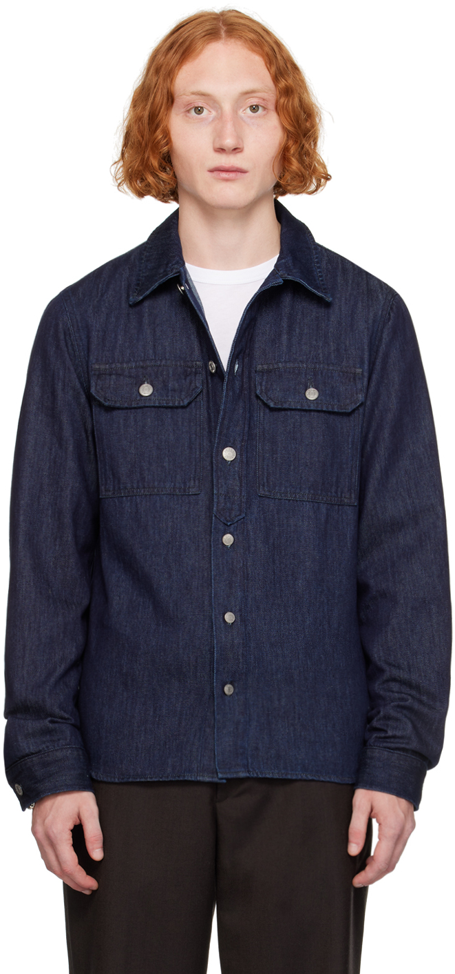 Navy Washed Denim Shirt