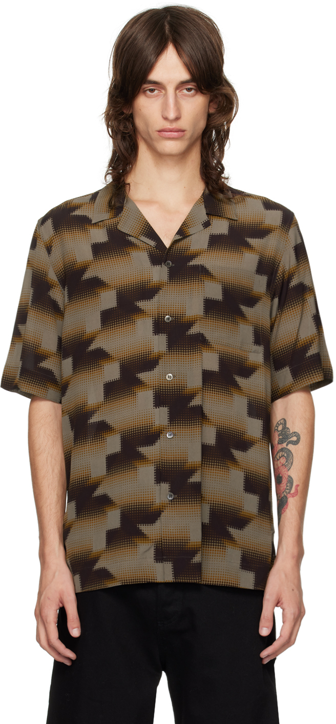 Shop Dries Van Noten Brown Pixel Chain Shirt In 703 Brown