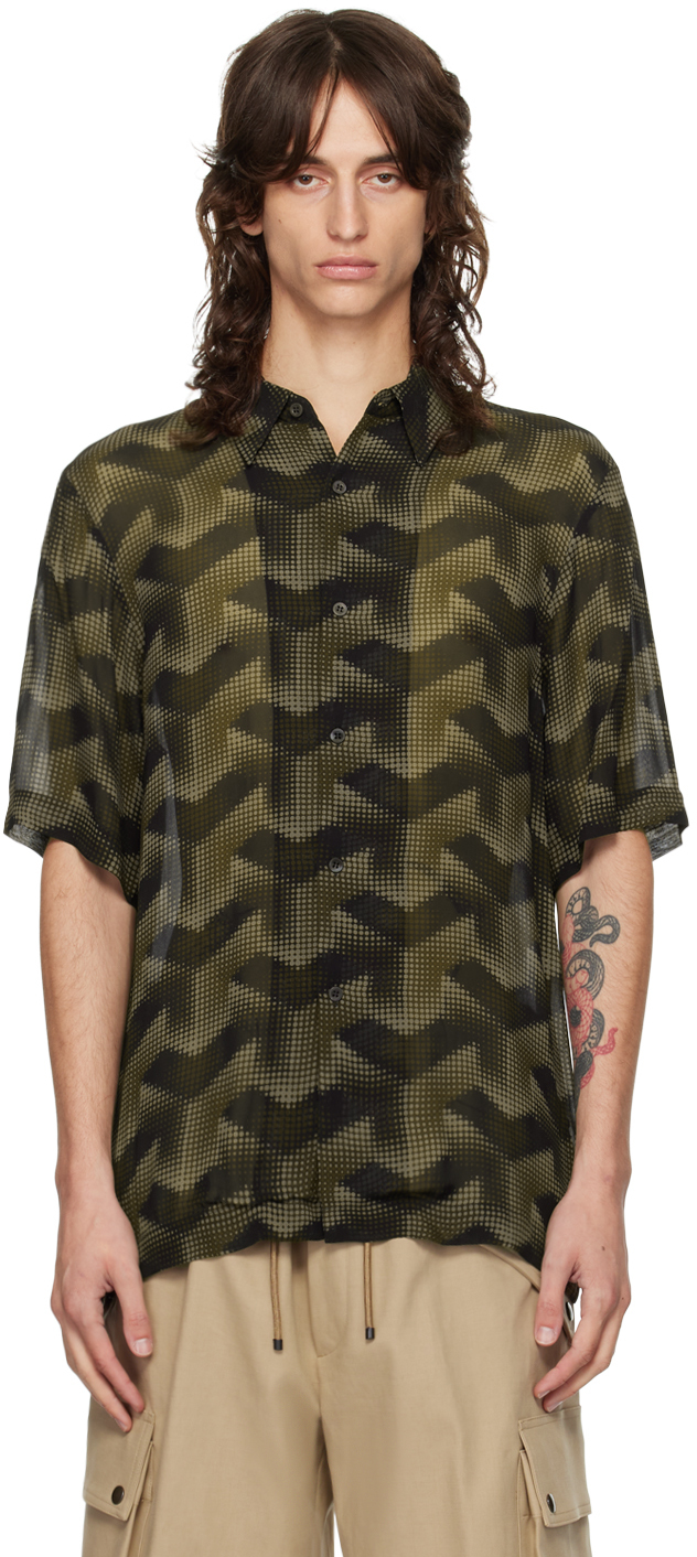 Shop Dries Van Noten Gray Printed Shirt In 901 Anthracite