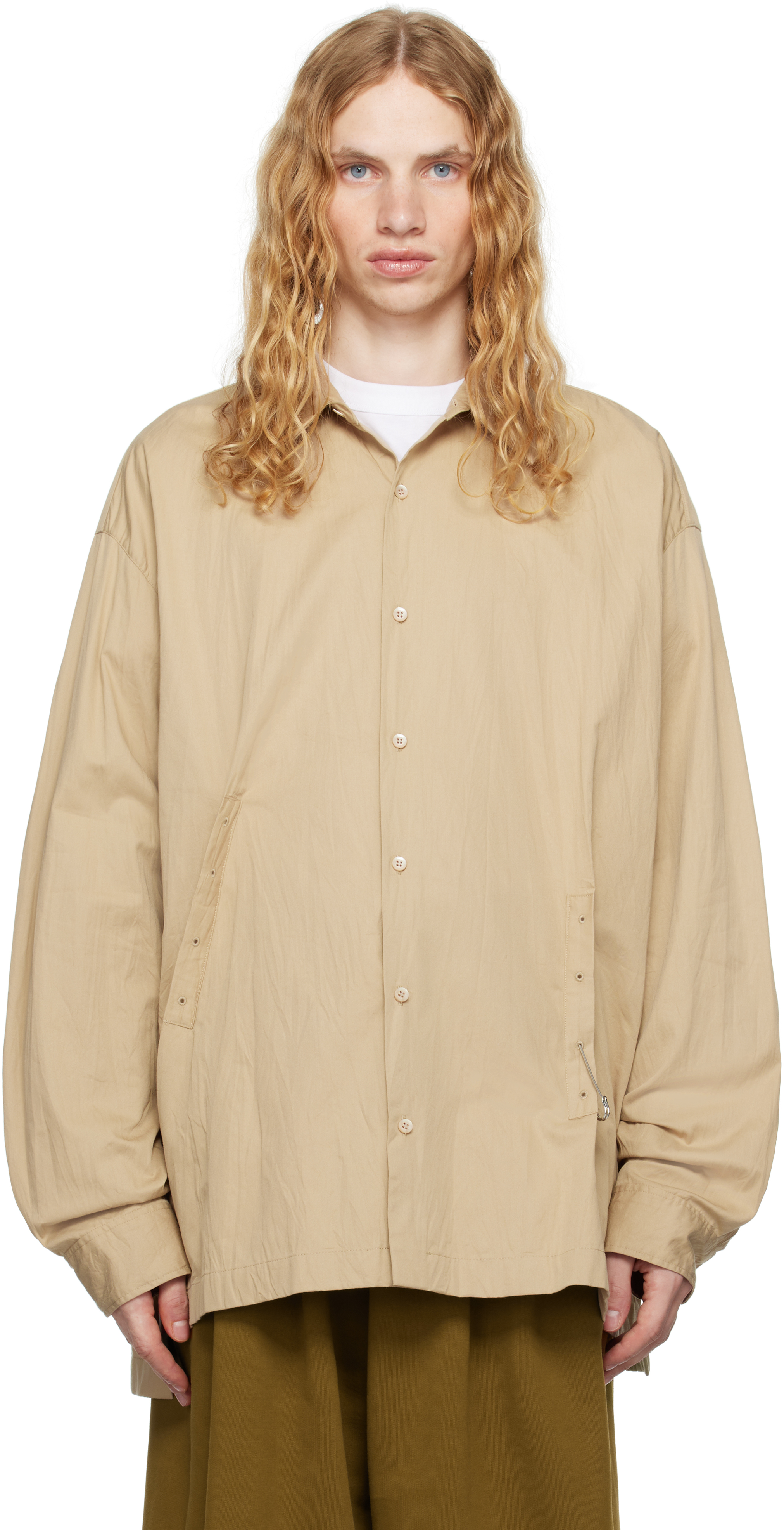 Shop Dries Van Noten Beige Twill Shirt In 101 Sand