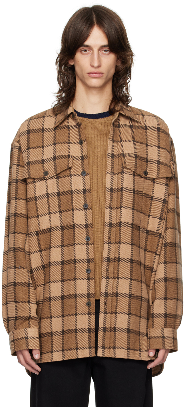 Shop Dries Van Noten Brown Check Shirt In 703 Brown