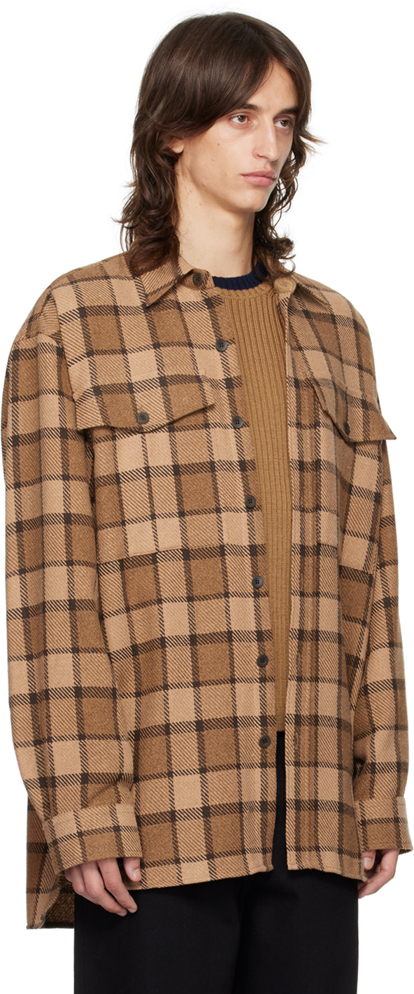 Dries Van Noten Brown Check Shirt In 703 Brown