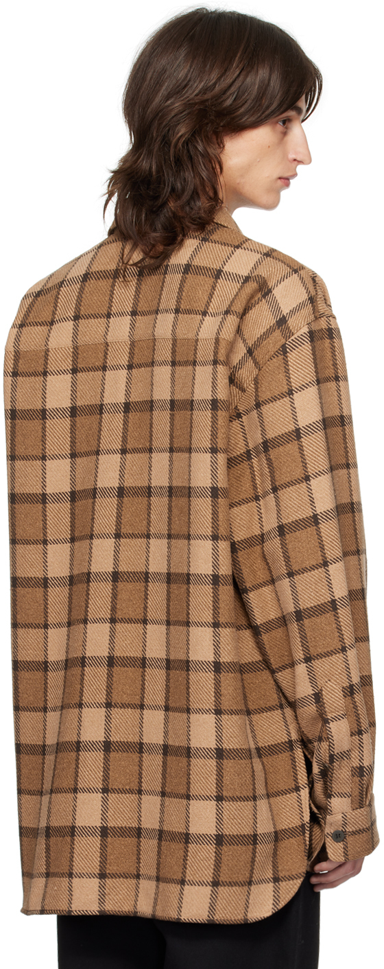 Dries Van Noten Brown Check Shirt In 703 Brown
