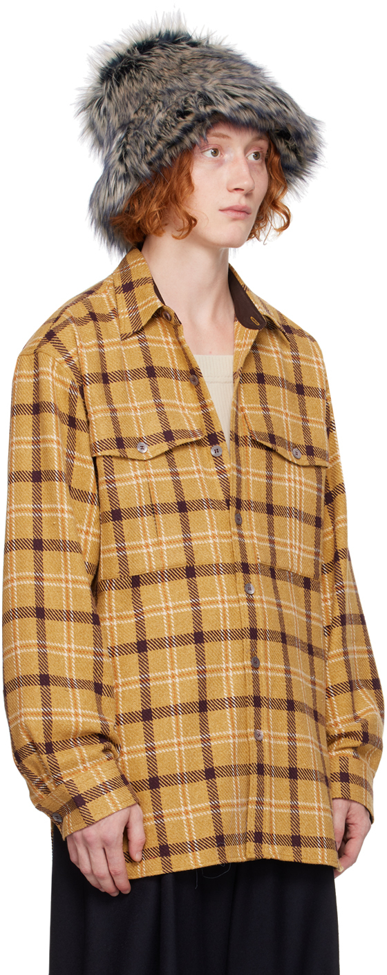 Dries Van Noten Calendo Oversize Plaid Flannel Button-up Shirt In 202 Yellow