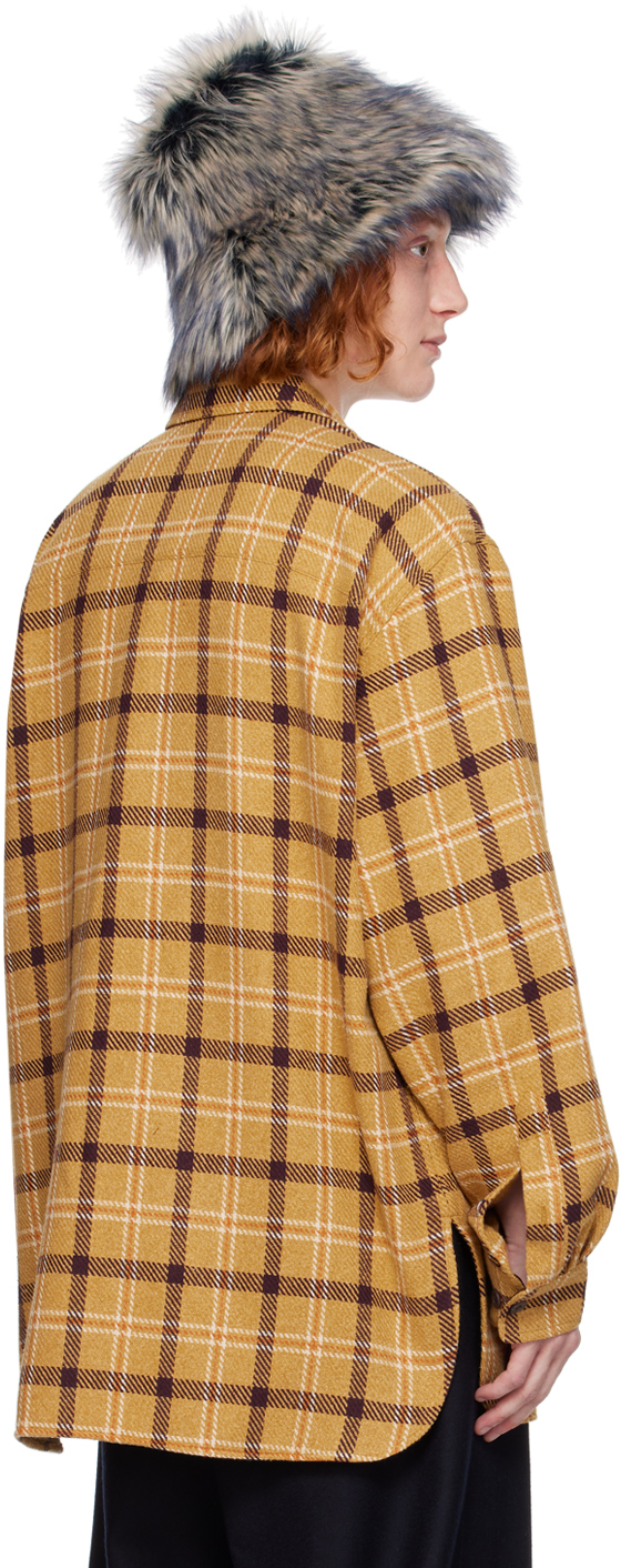 Dries Van Noten Calendo Oversize Plaid Flannel Button-up Shirt In 202 Yellow