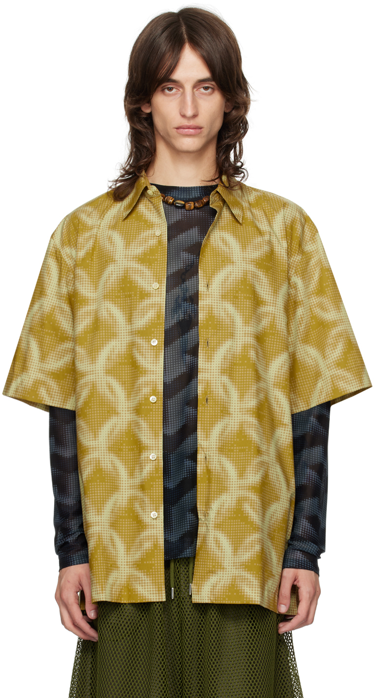 Shop Dries Van Noten Yellow Dotted Shirt In 203 Mustard