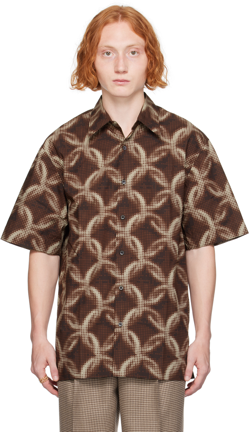 Shop Dries Van Noten Brown Graphic Shirt In 703 Brown