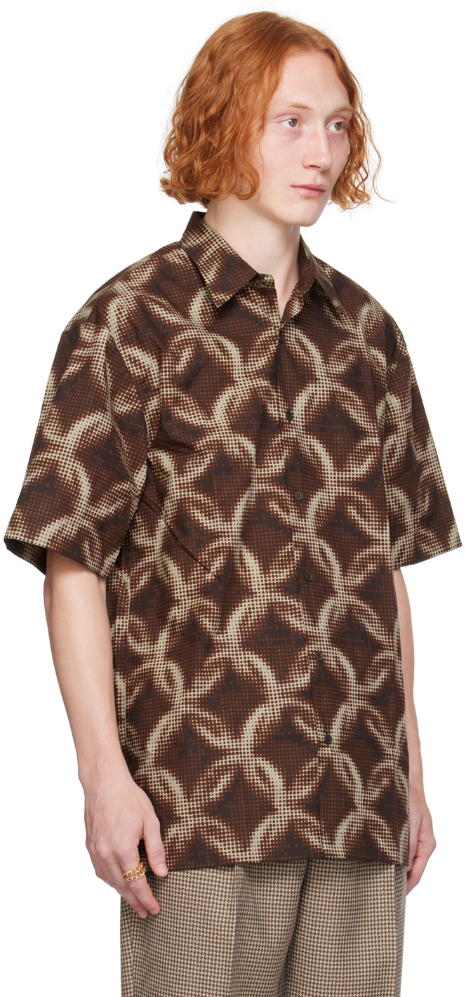 Dries Van Noten Brown Graphic Shirt In 703 Brown