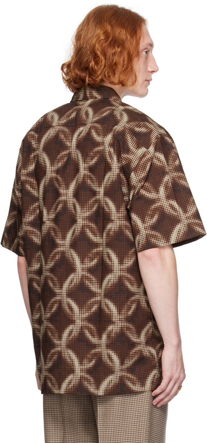Dries Van Noten Brown Graphic Shirt In 703 Brown