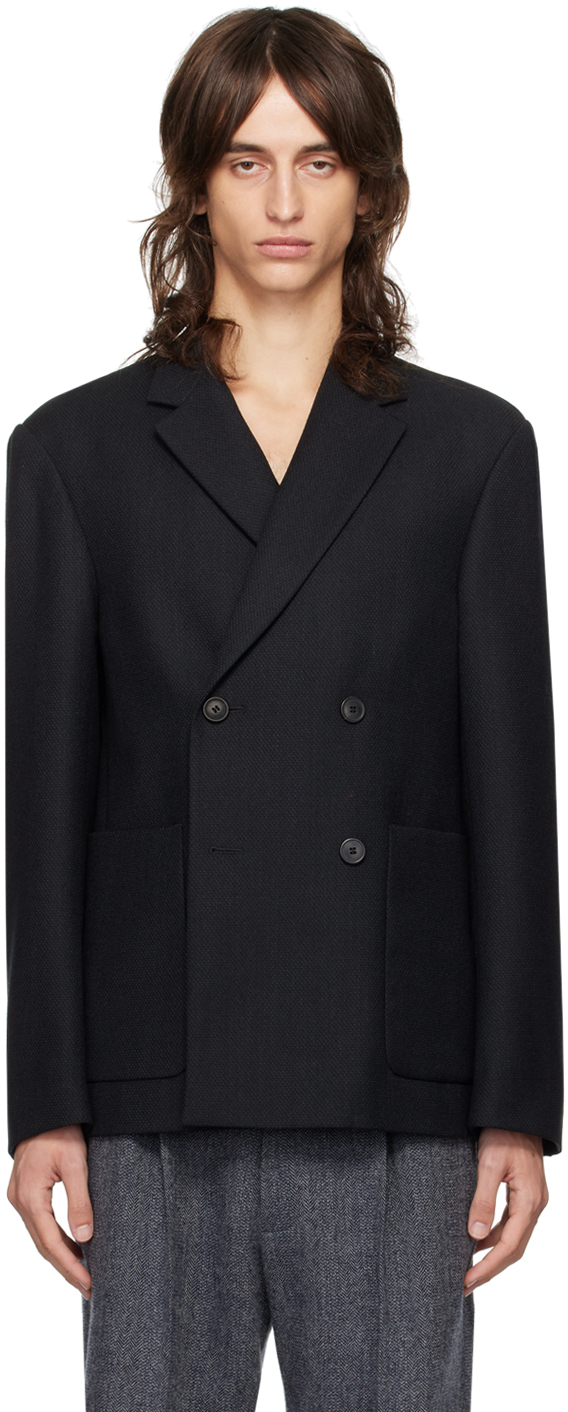 Shop Dries Van Noten Black Notched Lapel Blazer In 900 Black