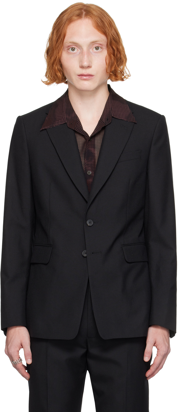 Shop Dries Van Noten Black Single-breasted Blazer In 900 Black