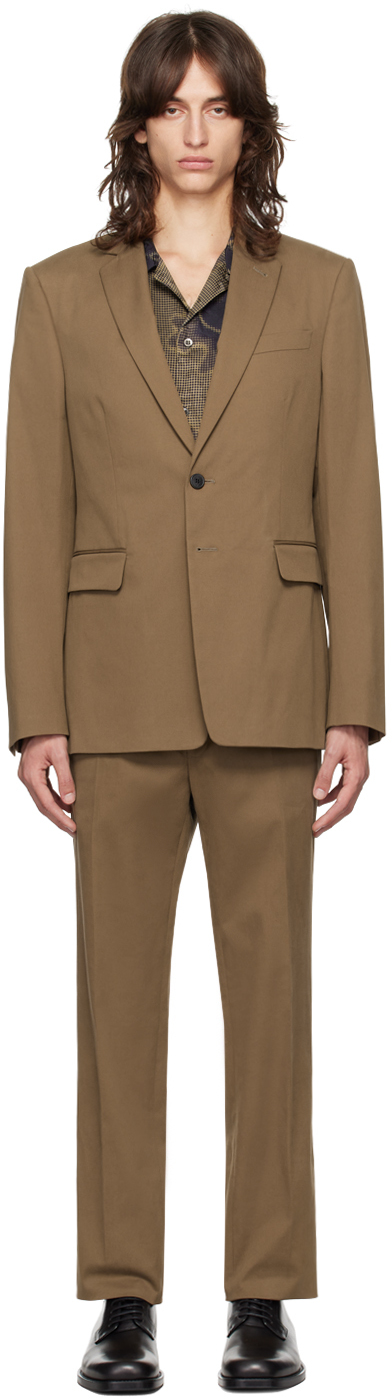 Shop Dries Van Noten Brown Single-breasted Cotton Suit In 703 Brown