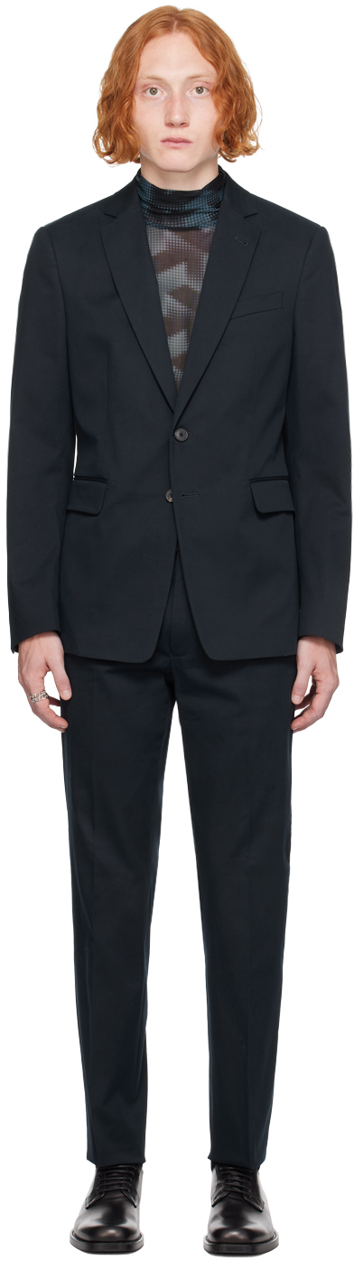 Shop Dries Van Noten Navy Single-breasted Suit In 509 Navy