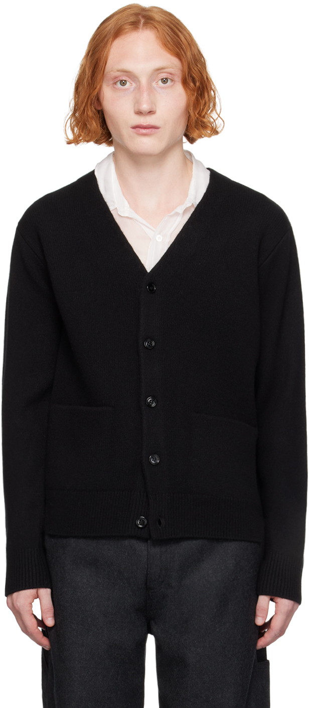 Shop Dries Van Noten Black V-neck Cardigan In 900 Black