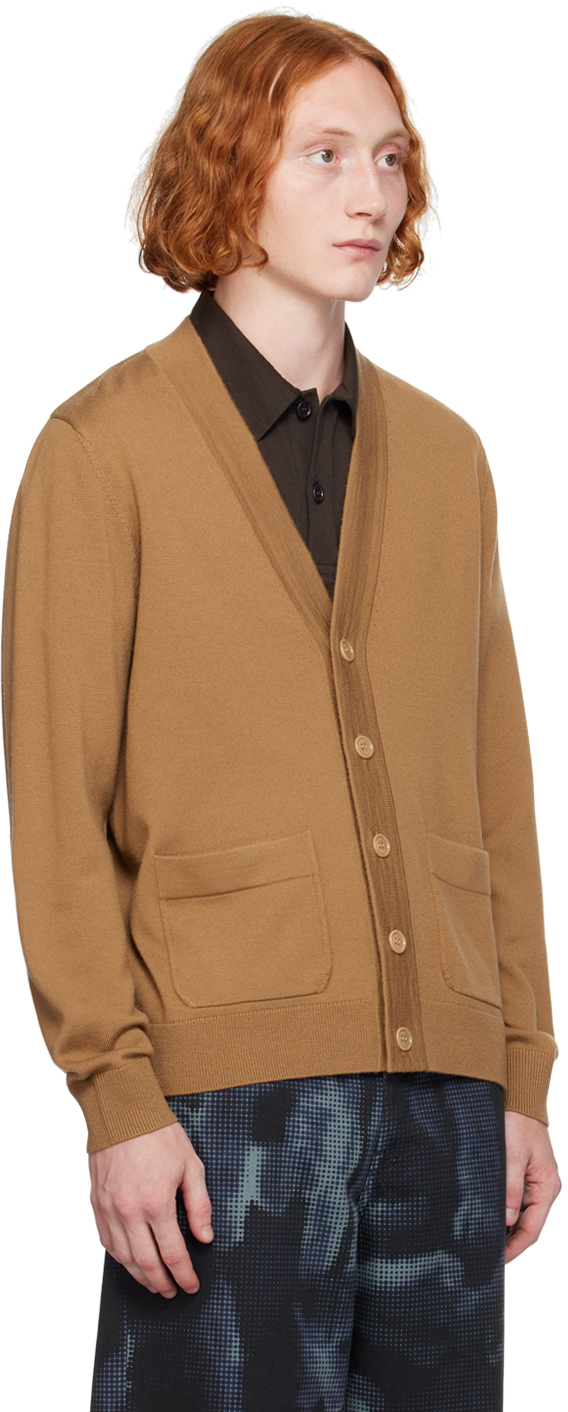 Dries Van Noten Brown Merino Wool Cardigan In 102 Camel