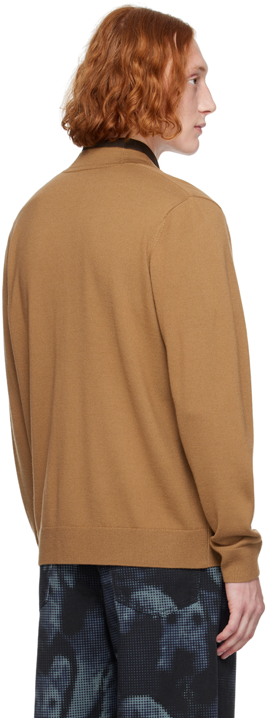 Dries Van Noten Brown Merino Wool Cardigan In 102 Camel