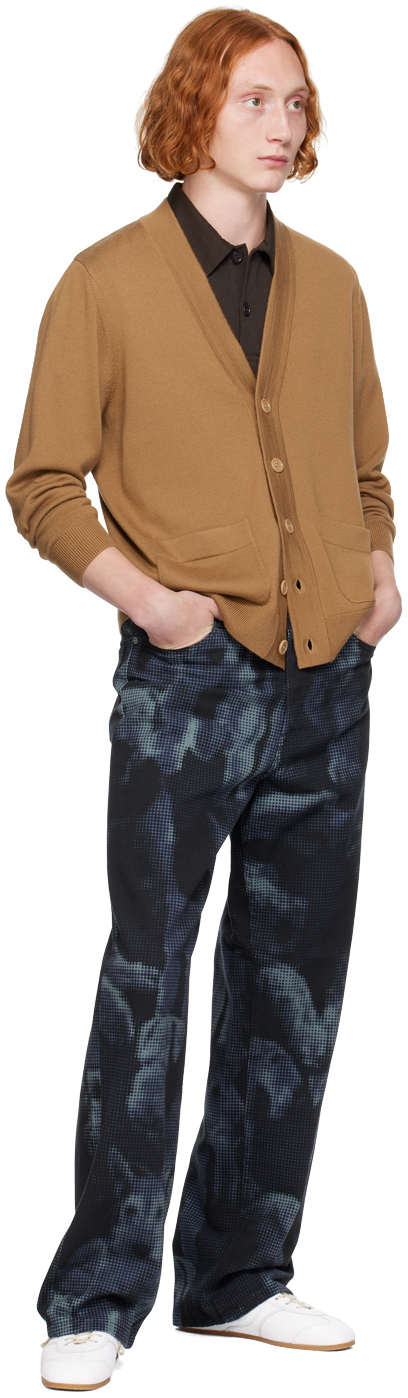 Dries Van Noten Brown Merino Wool Cardigan In 102 Camel