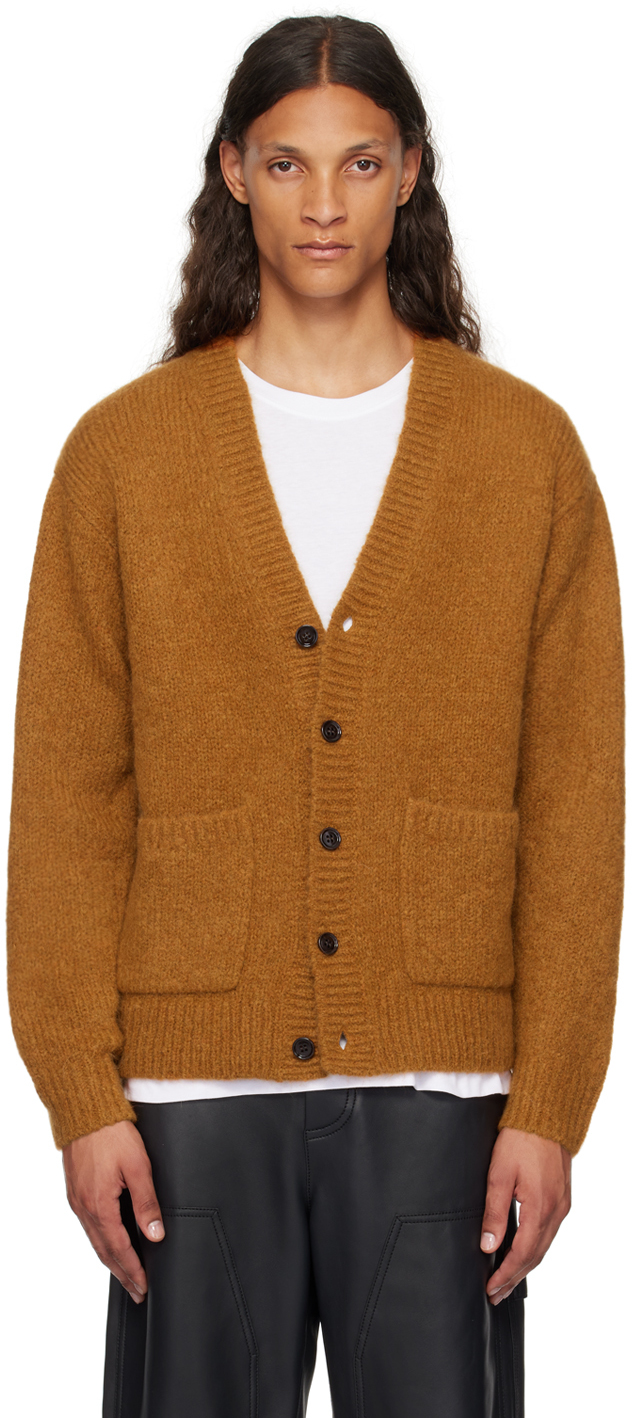 Shop Dries Van Noten Orange Alpaca Cardigan In Light Rust 700