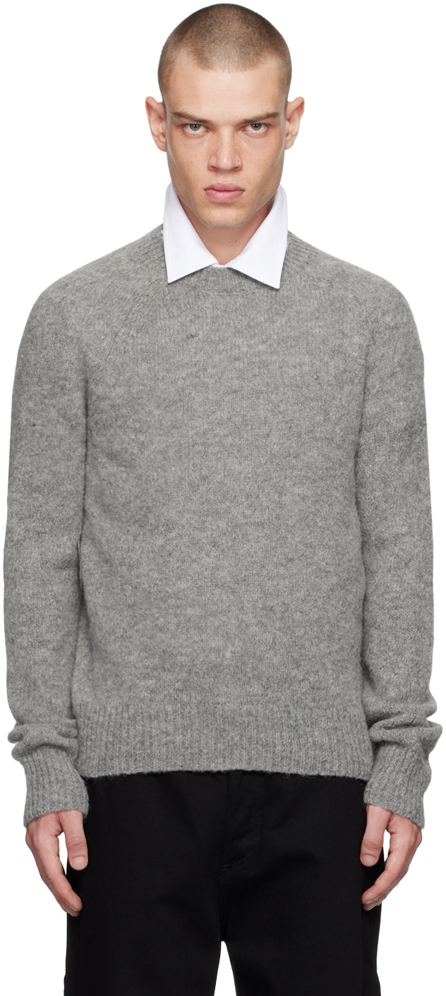 Shop Dries Van Noten Gray Alpaca Sweater In 804 Mid Grey