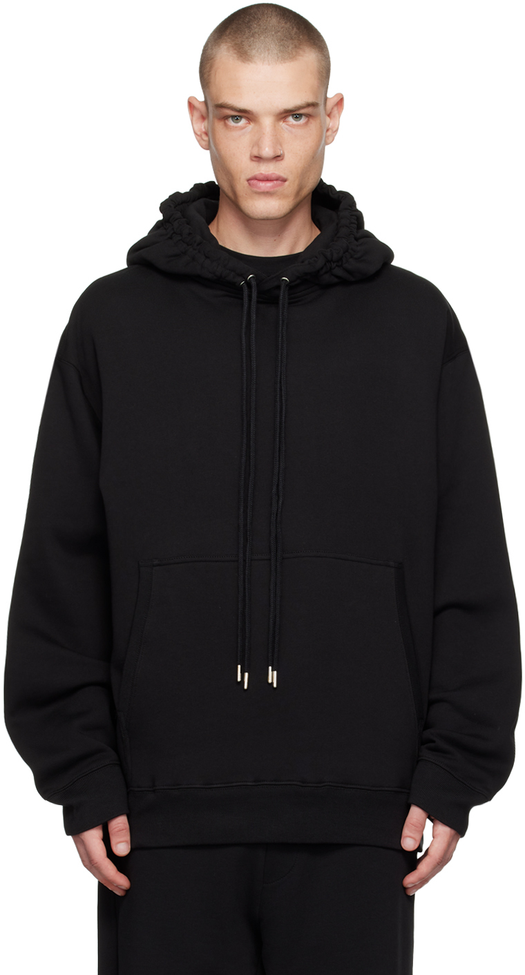 Shop Dries Van Noten Black Loose Fit Hoodie In 900 Black