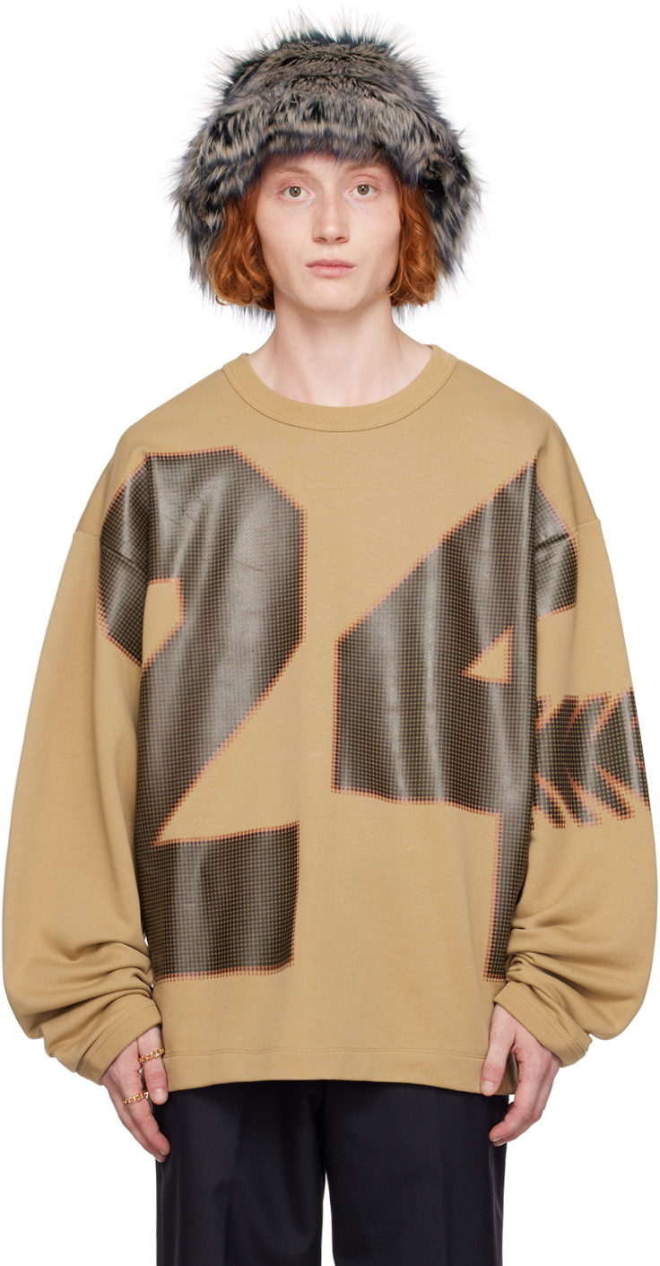 Shop Dries Van Noten Brown Oversized Sweatshirt In 103 Beige