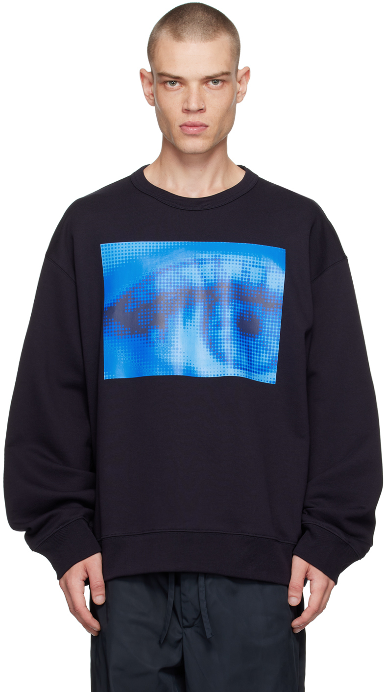 Shop Dries Van Noten Navy Oversized Sweatshirt In 509 Navy