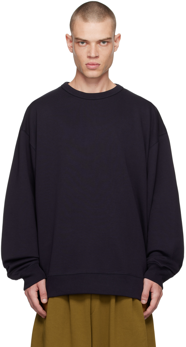 Shop Dries Van Noten Navy Oversized Sweatshirt In 509 Navy