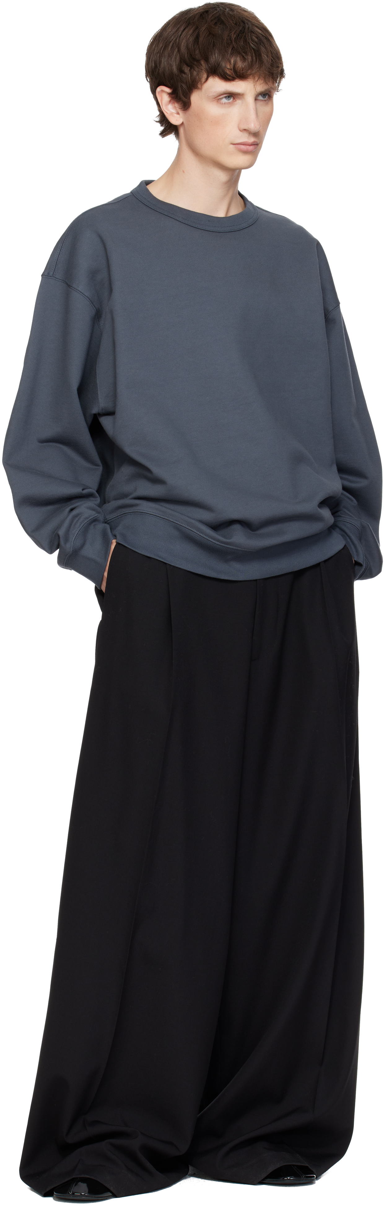 Dries Van Noten Gray Oversized Sweatshirt In Gray