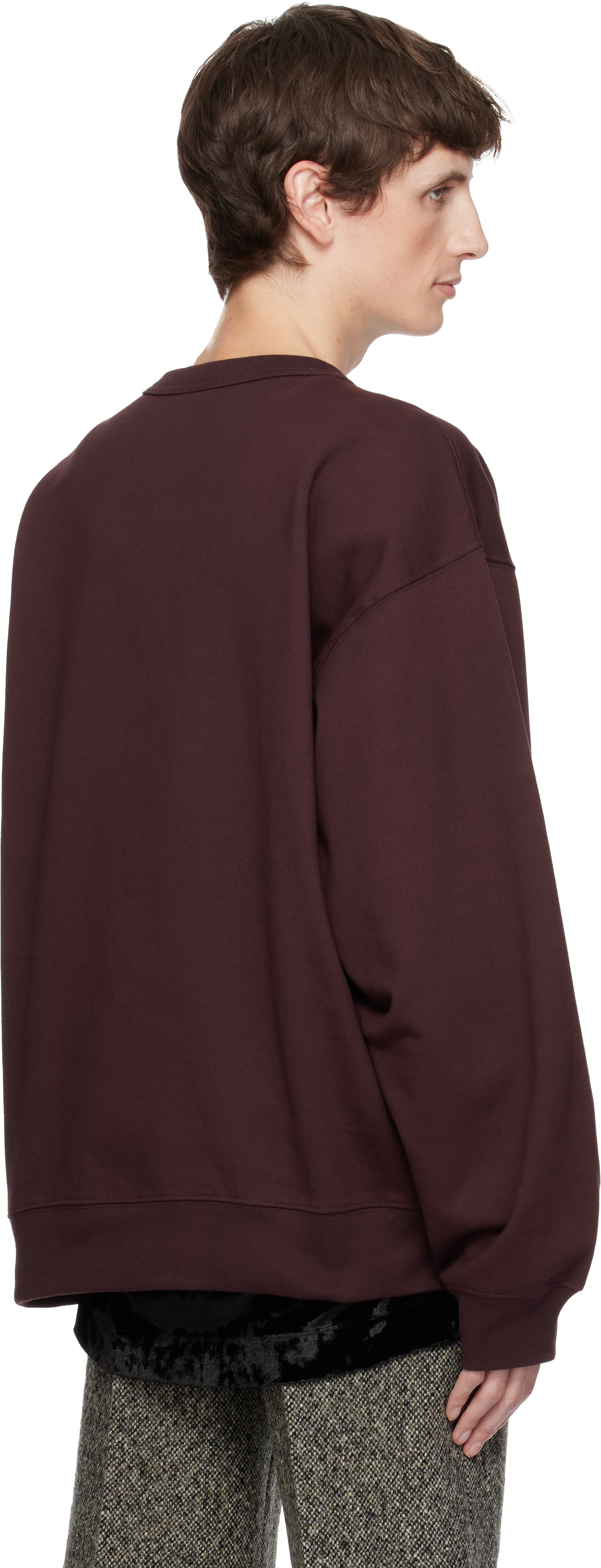 Dries Van Noten Burgundy Cotton Sweatshirt In Brown