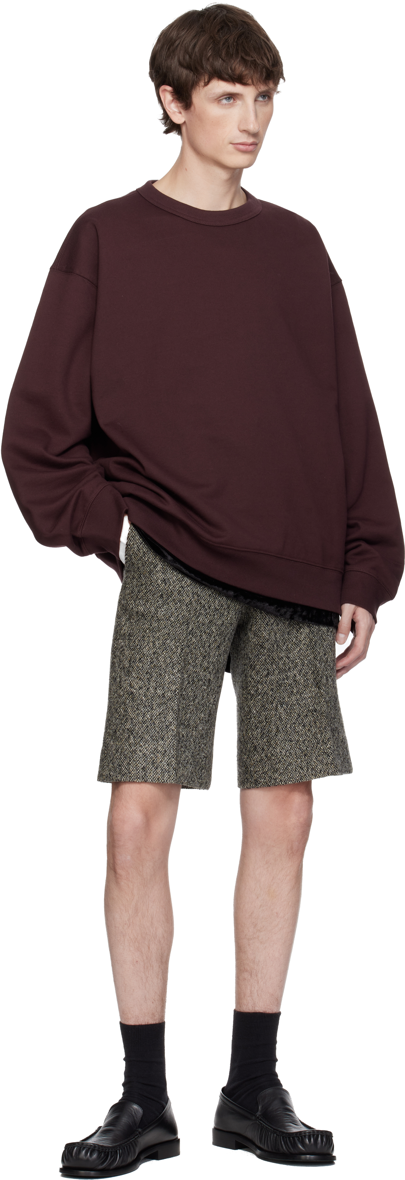 Dries Van Noten Burgundy Cotton Sweatshirt In Brown