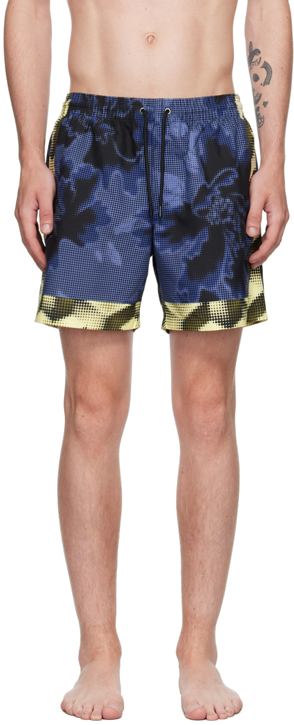 Shop Dries Van Noten Gray Printed Swim Shorts In Dessin D 978