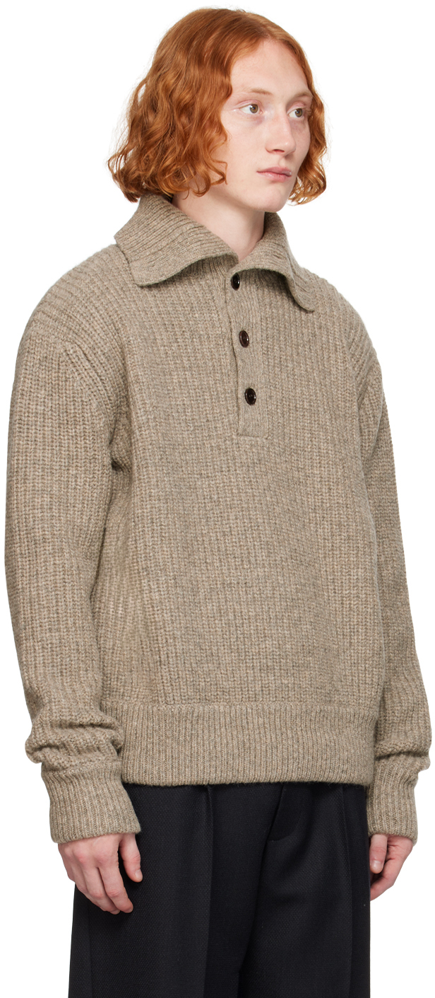 Dries Van Noten Gray Virgin Wool Polo In 813 Grey Melange