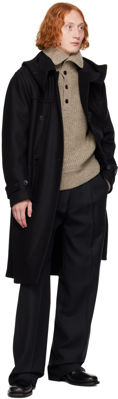 Dries Van Noten Gray Virgin Wool Polo In 813 Grey Melange