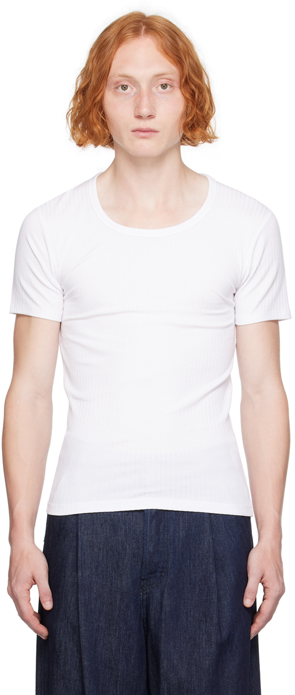 Shop Dries Van Noten White Crewneck T-shirt In 1 White