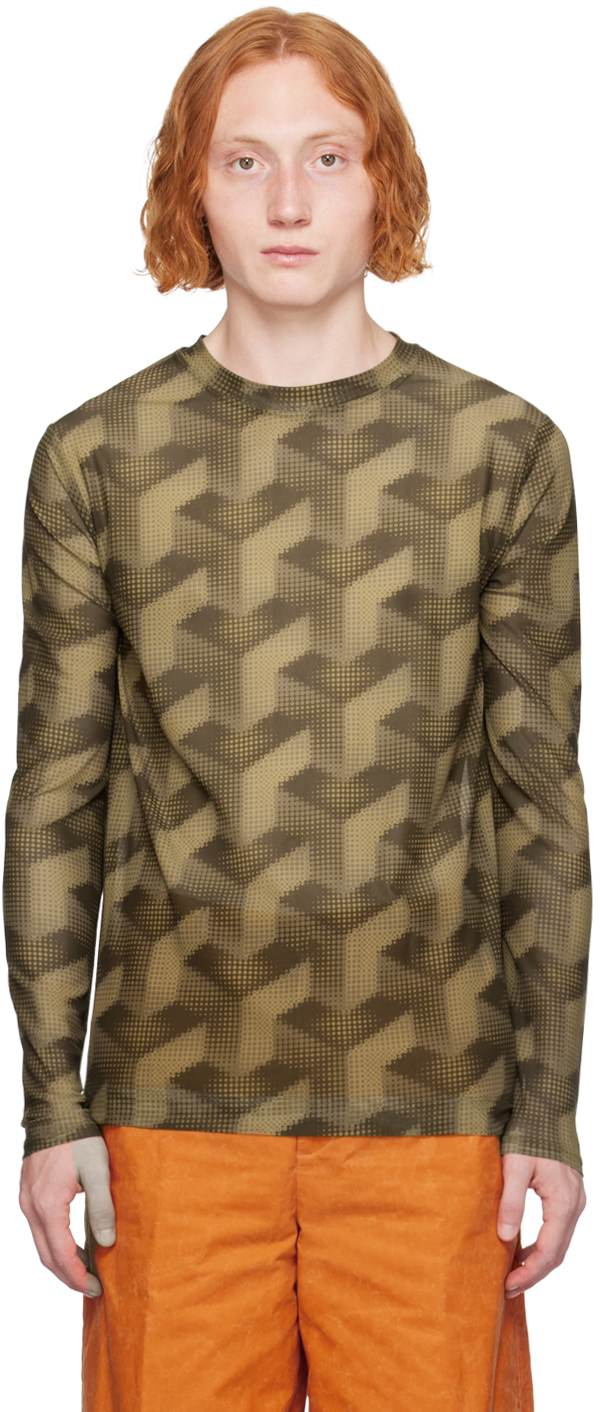 Dries Van Notenのカーキ グラフィック 長袖Tシャツがセール中