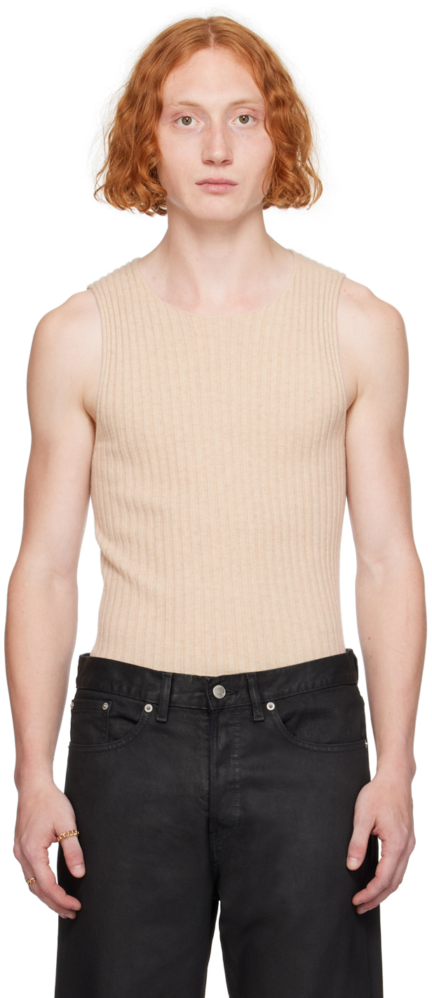 Beige Cashmere Tank Top