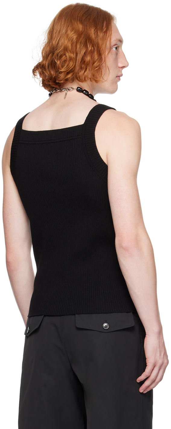 Dries Van Noten Merino-wool Tank Top In 900 Black
