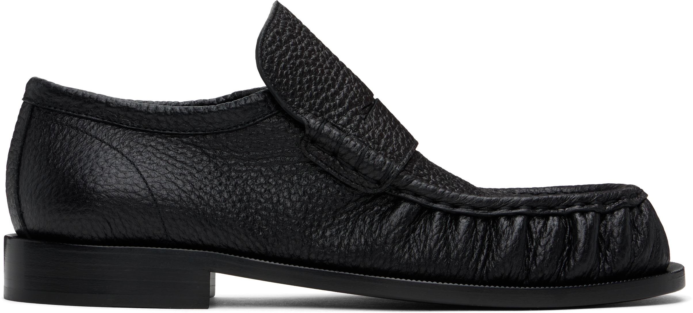 Shop Dries Van Noten Black Leather Loafers In 900 Black