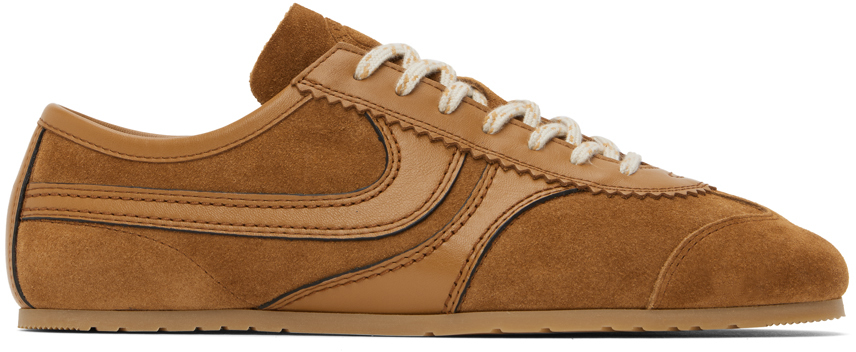 Shop Dries Van Noten Tan Suede Sneakers In 712 Tan