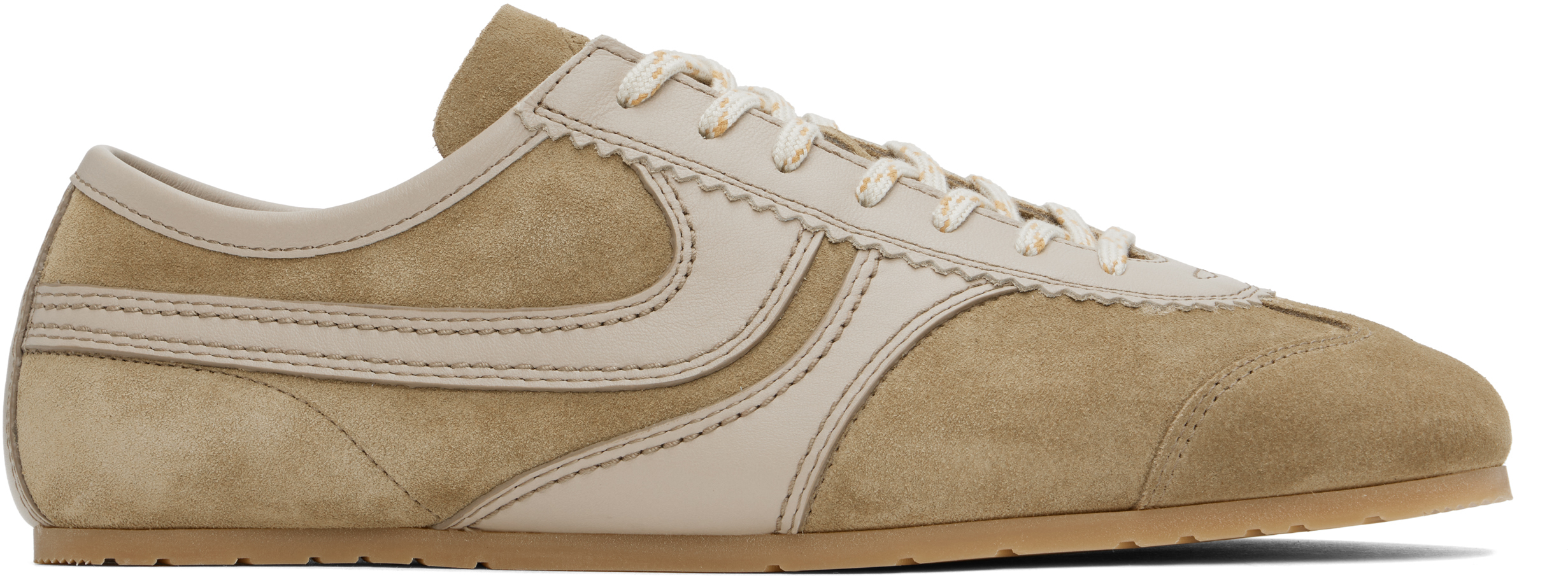 Shop Dries Van Noten Beige Suede Sneakers In 103 Beige