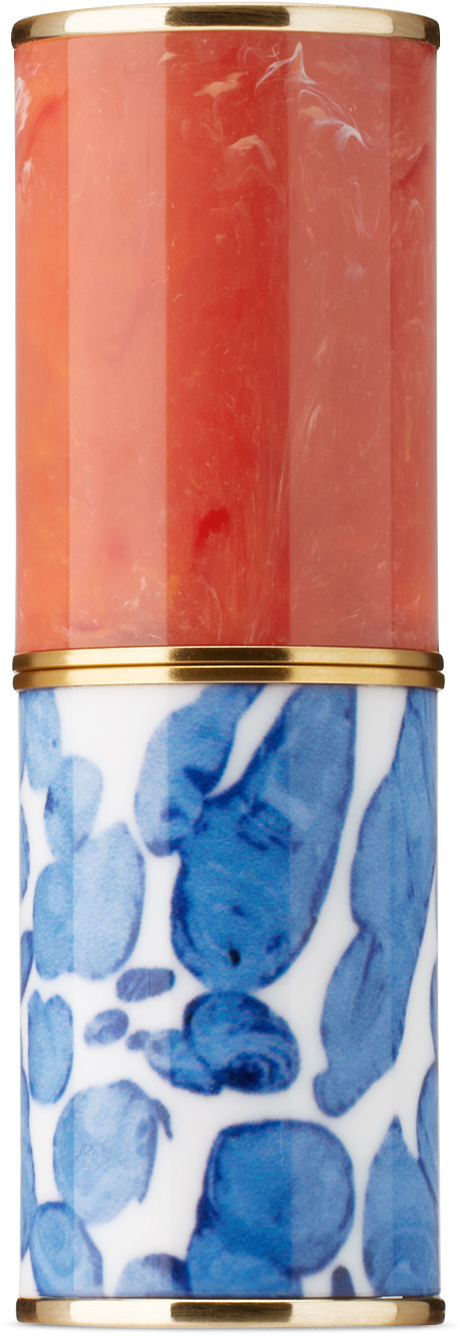 Red & Blue Coral Ceramic Refillable Lipstick Case