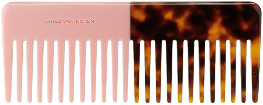 Pink & Brown Resin Comb by Dries Van Noten | SSENSE