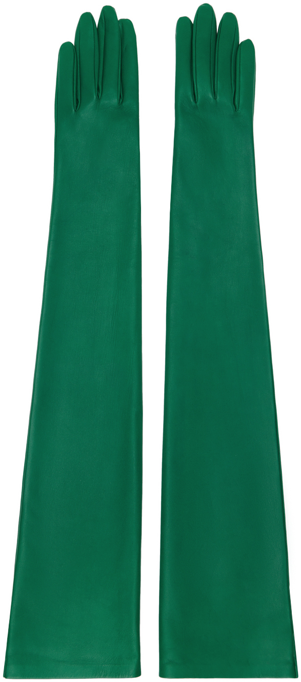 Shop The Row Green Simon Gloves In Emr Emerald