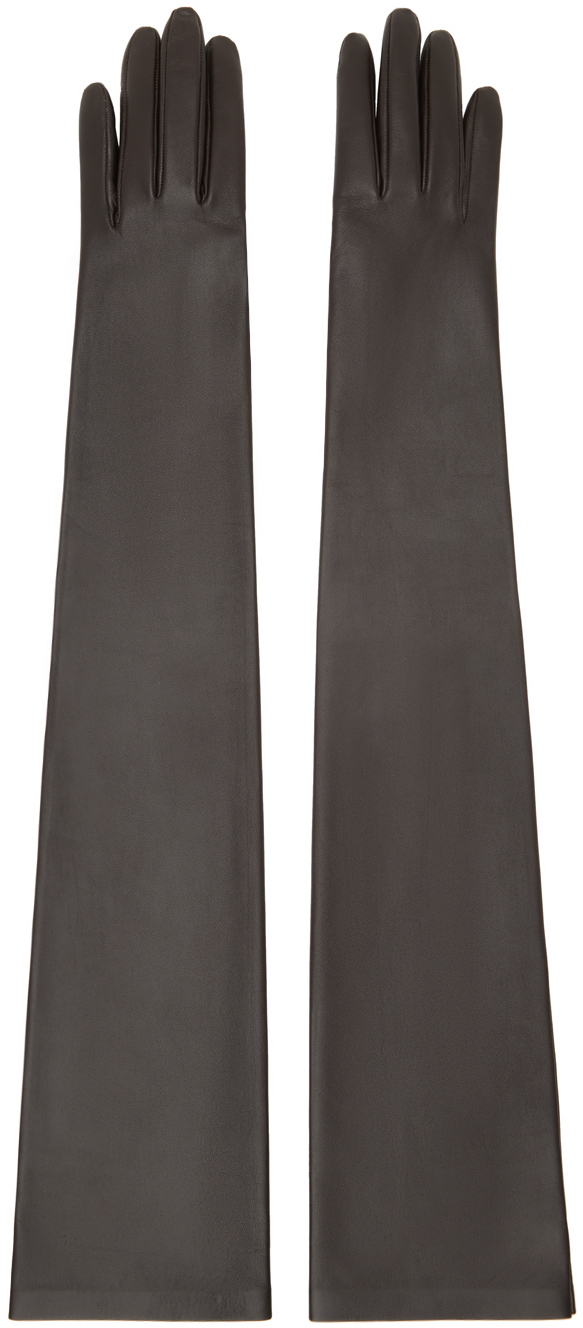 【関税込み】The Row ブラウン Simon グローブ THE ROW Simon leather gloves | NET-A-PORTER