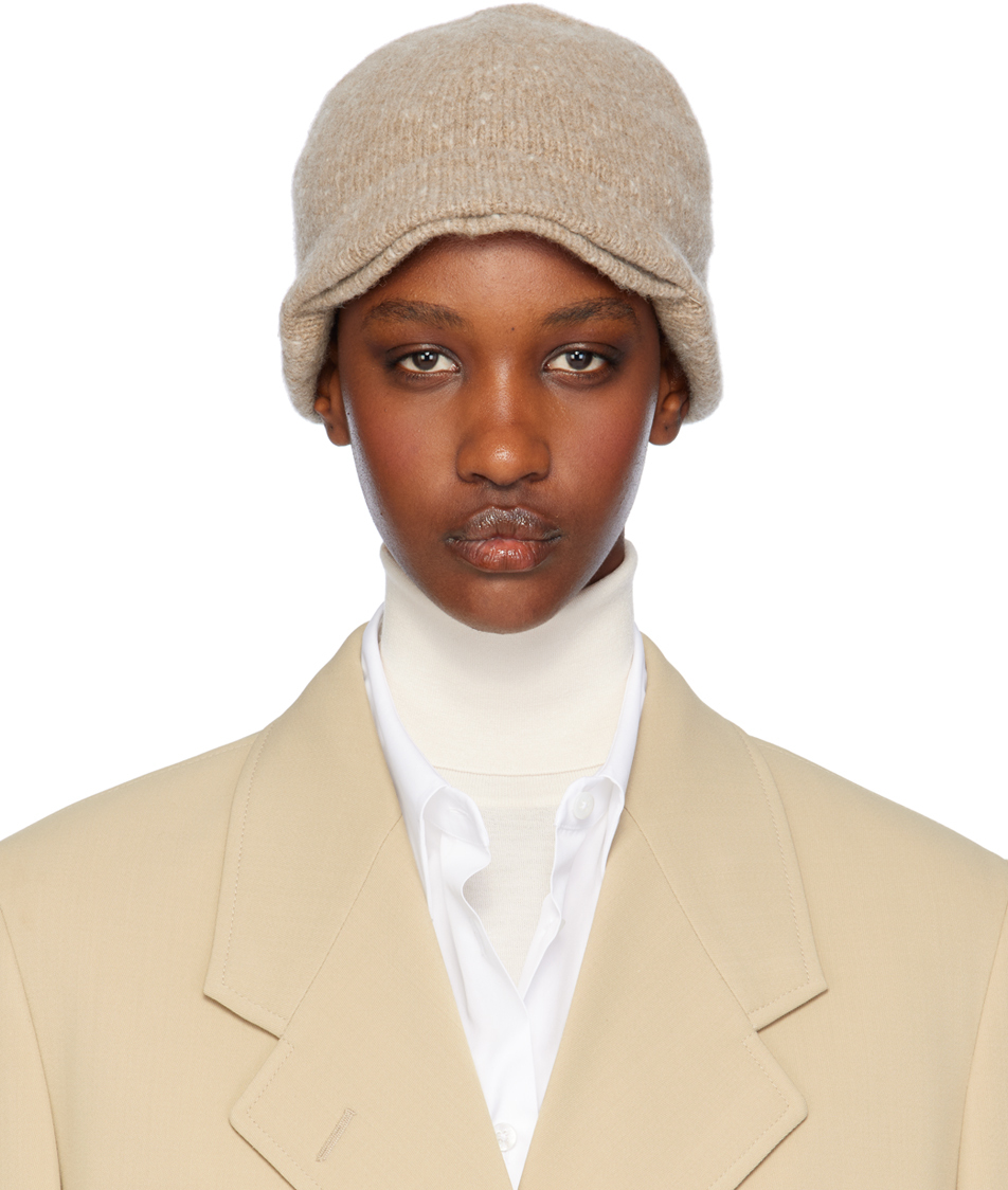 Shop The Row Beige Zeno Beanie In Ssm Sesame Melange